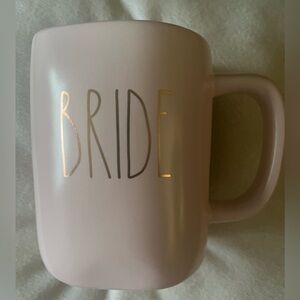 Rae Dunn pale pink with gold writing for the BRIDE